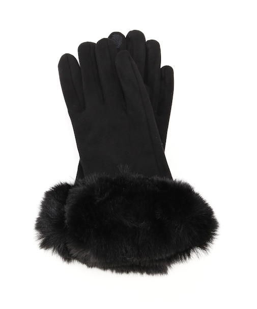 フェイクスエードファーグローブ