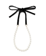 ベロアリボンパールネックレス