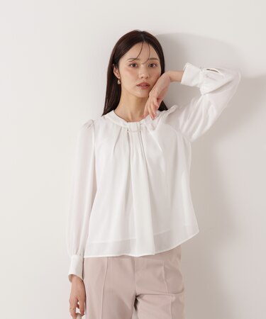 パール付きベーシックブラウス 26SS