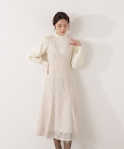 Vネックレースジャンスカ 26SS