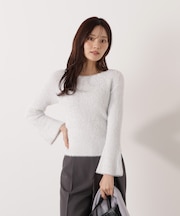 ラメフェザーボートネックニット 26SS