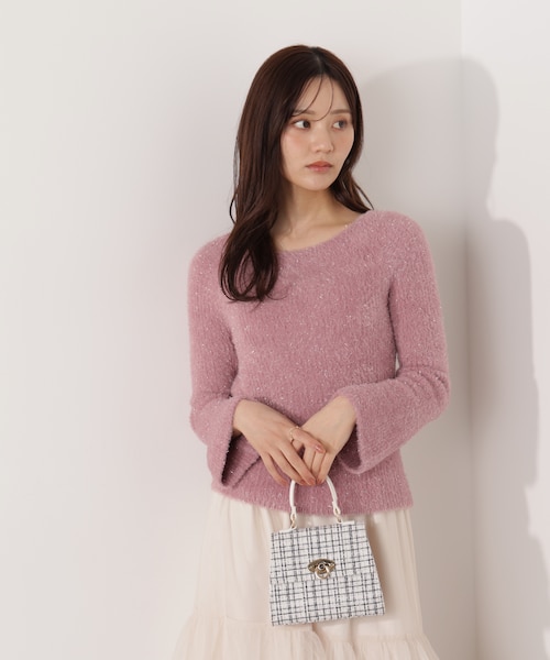 ラメフェザーボートネックニット 26SS｜プロポーションボディ