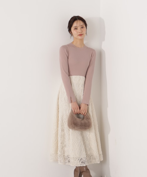 レースドッキングニットワンピース 26SS｜プロポーションボディ