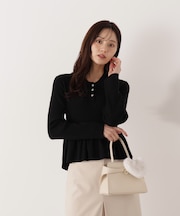 ＜ハンドウォッシャブル＞ペプラムポロニット 26SS