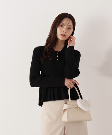 ＜ハンドウォッシャブル＞ペプラムポロニット 26SS