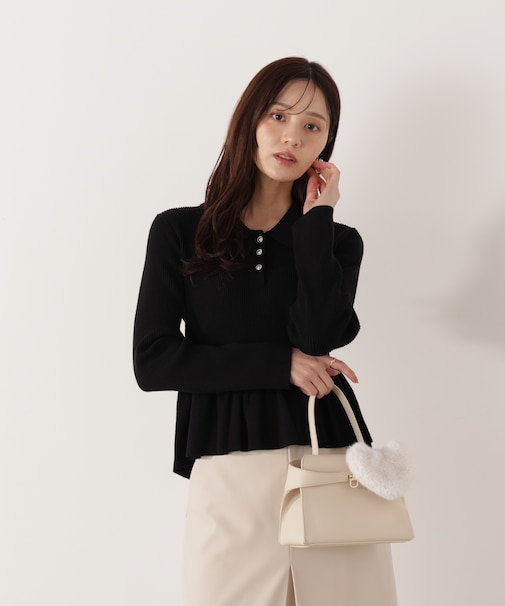 ＜ハンドウォッシャブル＞ペプラムポロニット 26SS