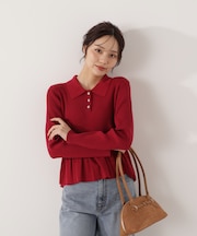 ＜ハンドウォッシャブル＞ペプラムポロニット 26SS