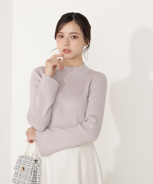 モックネックベーシックニット