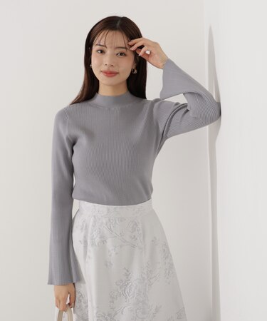 モックネックベーシックニット