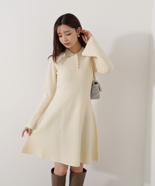 《EDIT COLOGNE》ポロミニニットワンピース