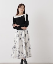 フラワープリントスカート