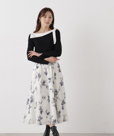 フラワープリントスカート