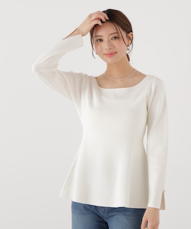 ペプラムベーシックニット