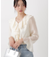 シアー楊柳ラッフルブラウス