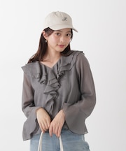 シアー楊柳ラッフルブラウス　26SS