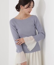 シアー切り替えスリーブニット　26SS