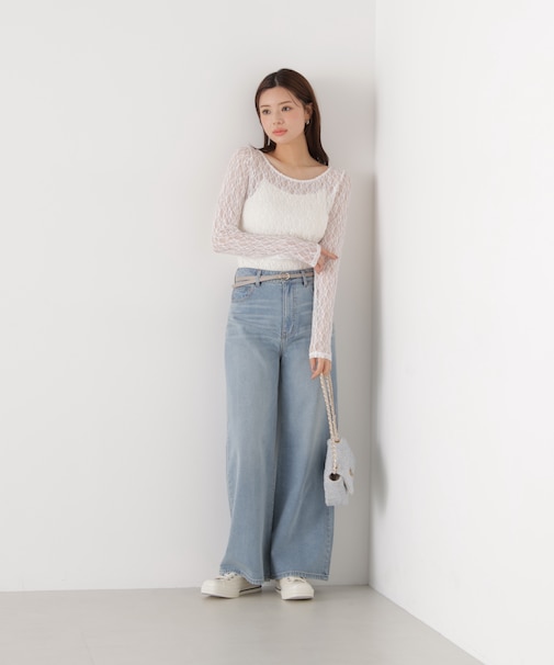 〈a／mie〉ワイドデニムパンツ　26SS