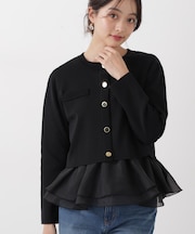 〈a／mie〉シルク混ニットカーディガン