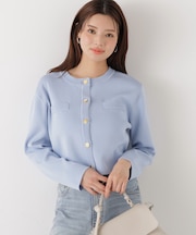 〈a／mie〉シルク混ニットカーディガン