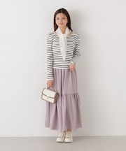 ニュアンスサテンティアードスカート