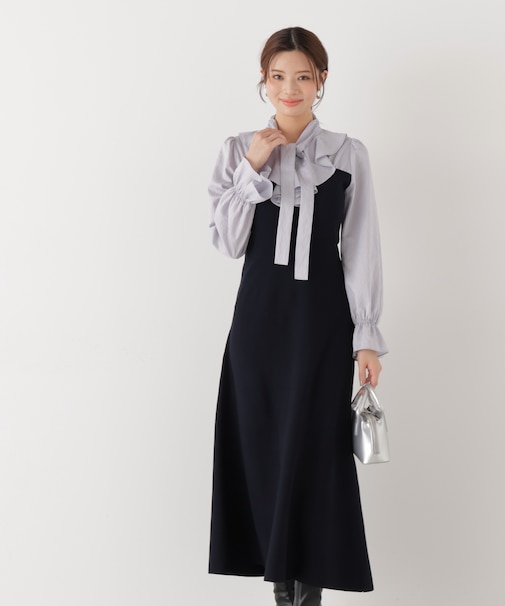 《EDIT COLOGNE》ラッフルタイドッキングワンピース