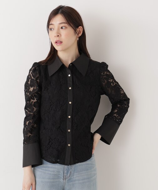 ビッグ衿レースブラウス