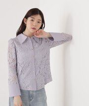 ビッグ衿レースブラウス