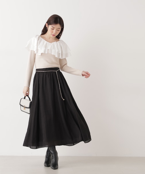 チェーン付きギャザースカート