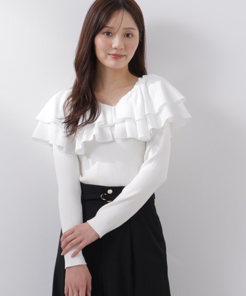 ボリュームラッフルニット