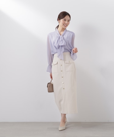 フロント釦ナロースカート