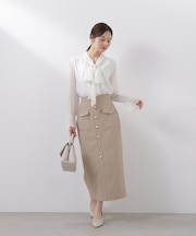 フロント釦ナロースカート