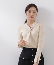 パールリングボウタイニット