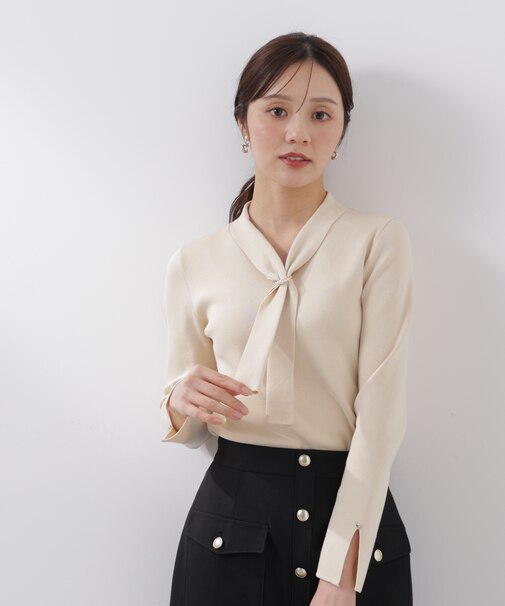 パールリングボウタイニット