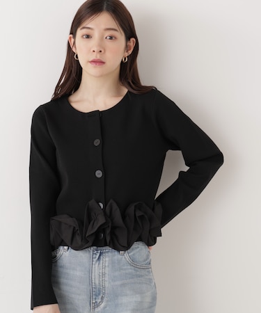 〈a／mie〉ホイップペプラムニット　26SS