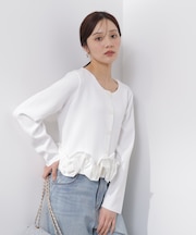 〈a/mie〉ホイップペプラムニット