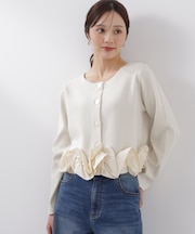 〈a／mie〉ホイップペプラムニット　26SS