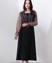 ＜L＞ラッフルボレロセットアップ