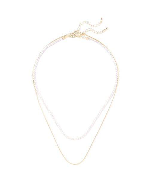 ゴールドチェーンパール2連ネックレス