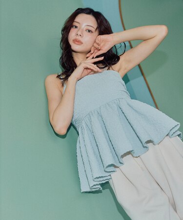 〈a／mie〉膨れジャガードビスチェ　26SS