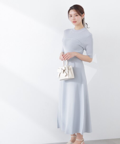 スカーフ付きニットワンピース