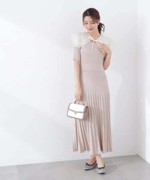 《EDIT COLOGNE》レースカラー2wayニットワンピース