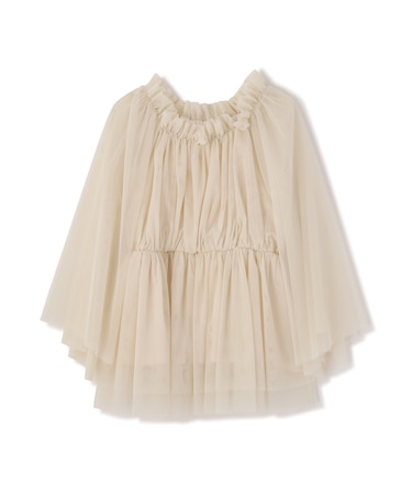 ＜明日香さんコラボ＞チュールスリーブフレアブラウス