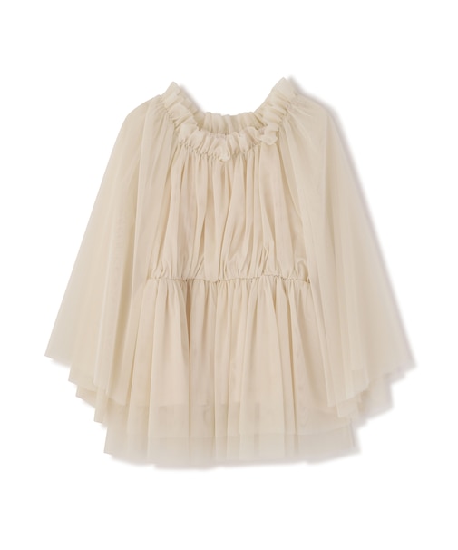 ＜明日香さんコラボ＞チュールスリーブフレアブラウス