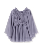 ＜明日香さんコラボ＞チュールスリーブフレアブラウス