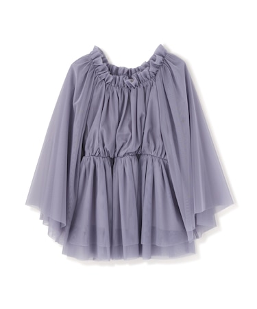 <明日香さんコラボ>チュールスリーブフレアブラウス