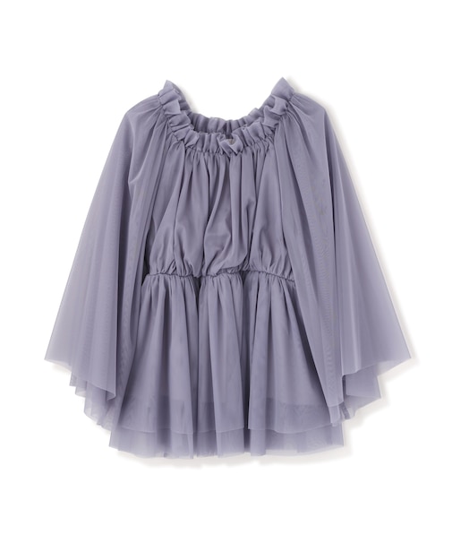 <明日香さんコラボ>チュールスリーブフレアブラウス