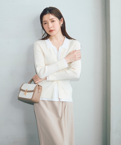 今村朱里さんコラボ>レイヤード風リブニット 26SS|プロポーション 今村朱里さんコラボ>レイヤード風リブニット 26SS|プロポーション