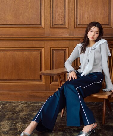 ＜新津のんさんコラボ＞〈a／mie〉トラックパンツ