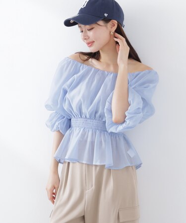 2wayオフショルフィッシュテールブラウス　26SS