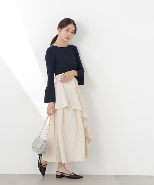 ワッシャーティアードスカート